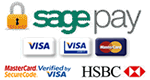 Secure Payment by Credit and Debit card provided by Sage Pay